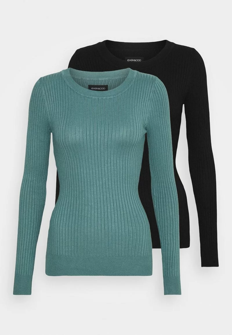Even&Odd Damen 2 PACK - Strickpullover - Black/turquoise 8 Even&Odd Damen 2 PACK - Strickpullover - Black/turquoise – Bild 6