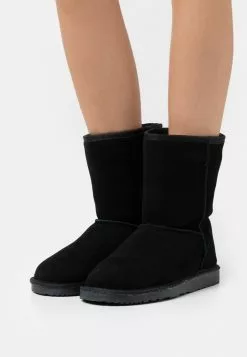 Even&Odd Damen WINTER BOOTIES LEATHER - Stiefelette - Black