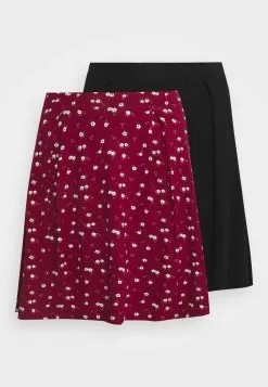 Even&Odd Damen A-Linien-Rock - Black/bordeaux -Even Und Odd Verkäufe 0777bb48f3284c8381999bd04153fcab