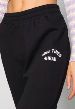 Even&Odd Damen Printed Loose Fit Joggers - Jogginghose - Black -Even Und Odd Verkäufe 08642b65b602498692ab4ee46a674c4f