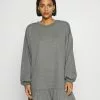 Even&Odd Damen SWEAT - Mini Volant Dress - Freizeitkleid - Mottled Grey