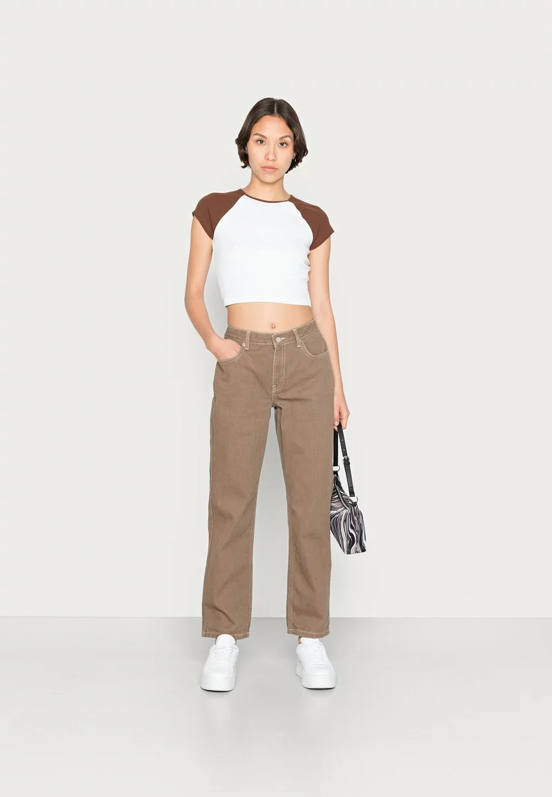 Even&Odd T-Shirt Basic - White Brown | Damen 4 Even&Odd T-Shirt Basic - White Brown | Damen – Bild 2