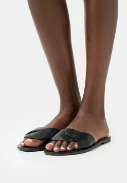 Even&Odd Damen Pantolette Flach - Black