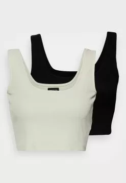 Even&Odd Damen 2 PACK - Top - Black/light Green -Even Und Odd Verkäufe 120aab8de87641b09f4db1a18f6b1297