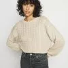Even&Odd CROPPED LOOSE CABLE JUMPER - Strickpullover - Sand | Damen -Even Und Odd Verkäufe 130c8a73d5d64169a36bdbd6f02c24b2