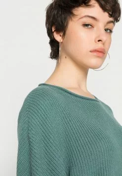 Even&Odd Damen OVERSIZE CROPPED ROLLED EDGE JUMPER - Strickpullover - Green -Even Und Odd Verkäufe 163b2bb5f24c4e5ab5c656ff93b3fefd