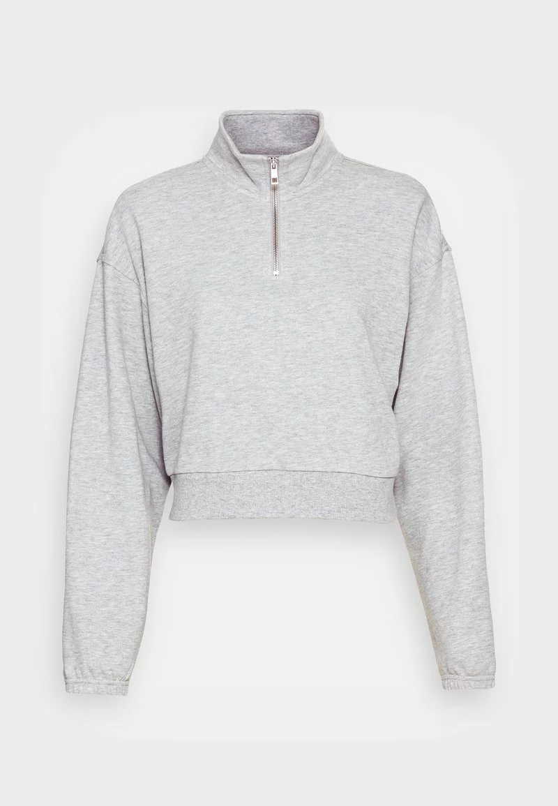 Even&Odd Damen CROPPED WITH HALF ZIP COLLAR - Sweatshirt - Mottled Light Grey 6 Even&Odd Damen CROPPED WITH HALF ZIP COLLAR - Sweatshirt - Mottled Light Grey – Bild 4