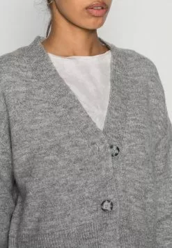 Even&Odd Damen BASIC BLEND BUTTON CROP - Strickjacke - Mottled Grey -Even Und Odd Verkäufe 1991148934dc4df2adf33f680648602e