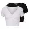 Even&Odd Damen 2 PACK - T-Shirt Print - Black/white -Even Und Odd Verkäufe 1c58d204f2464b8694492b6eb2890fb9