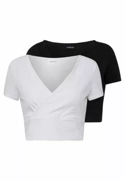 Even&Odd Damen 2 PACK - T-Shirt Print - Black/white