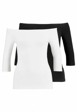 Even&Odd Damen 2 PACK - Langarmshirt - White/black -Even Und Odd Verkäufe 1dffc97e08c0423ebb1c5d67231c556c