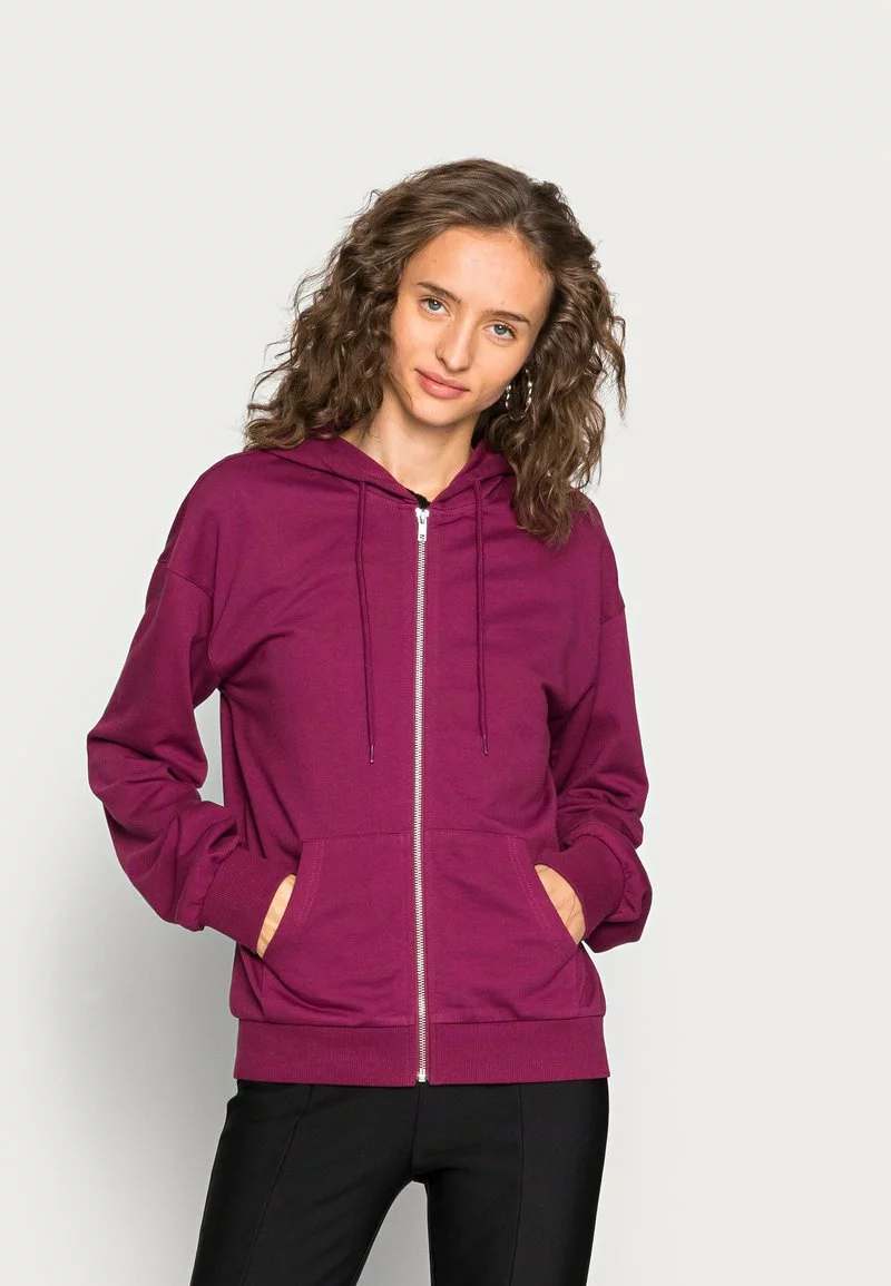 Even&Odd Damen BASIC HOODIE JACKET WITH POCKETS - Kapuzenpullover - Purple 3 Even&Odd Damen BASIC HOODIE JACKET WITH POCKETS - Kapuzenpullover - Purple