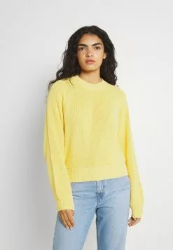 Even&Odd VOLUME SLEEVE JUMPER - Strickpullover - Light Yellow | Damen