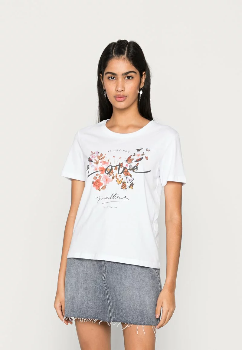 Even&Odd Damen T-Shirt Print - White 3 Even&Odd Damen T-Shirt Print - White