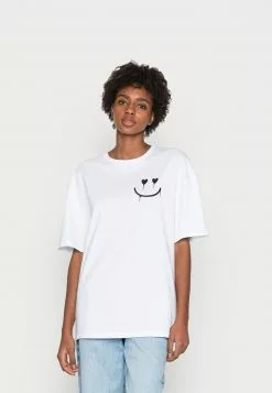 Even&Odd Damen LIZ KEEP SMILING DIASY BACK PRINT TEE - T-Shirt Print - White -Even Und Odd Verkäufe 2a7872950d384b2eadd14f52da6a1144