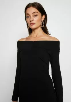 Even&Odd Damen BASIC - OFF-SHOULDER MINI LONG SLEEVES DRESS - Etuikleid - Black -Even Und Odd Verkäufe 373c0f31993c4475b95f293b35a213d6