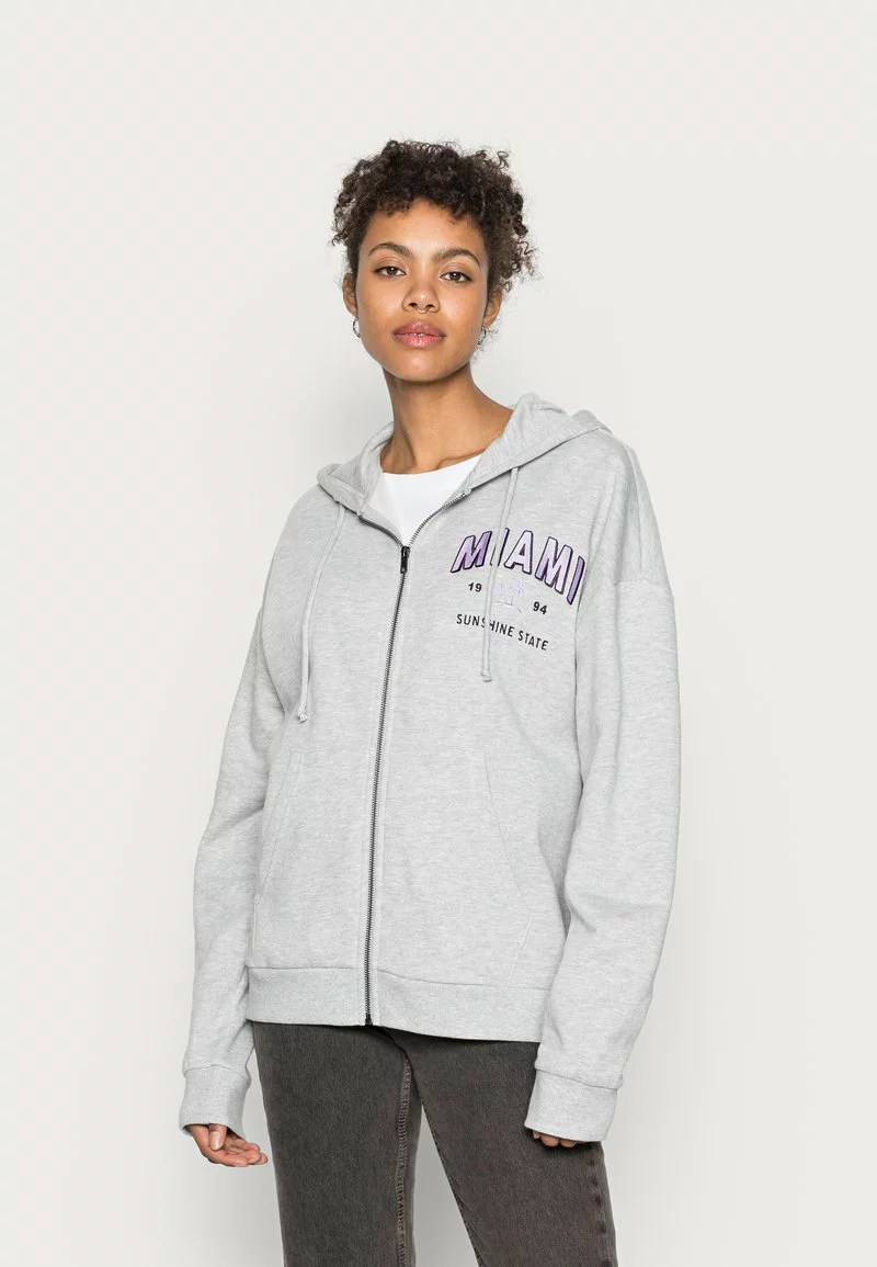 Even&Odd Damen EMBROIDERED OVERSIZED HOODED ZIP JACKET - Sweatjacke - Mottled Light Grey 3 Even&Odd Damen EMBROIDERED OVERSIZED HOODED ZIP JACKET - Sweatjacke - Mottled Light Grey