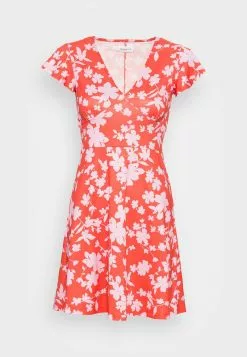 Even&Odd Damen Jerseykleid - Red/pink -Even Und Odd Verkäufe 37ba779f947c41fca400414c67656a31