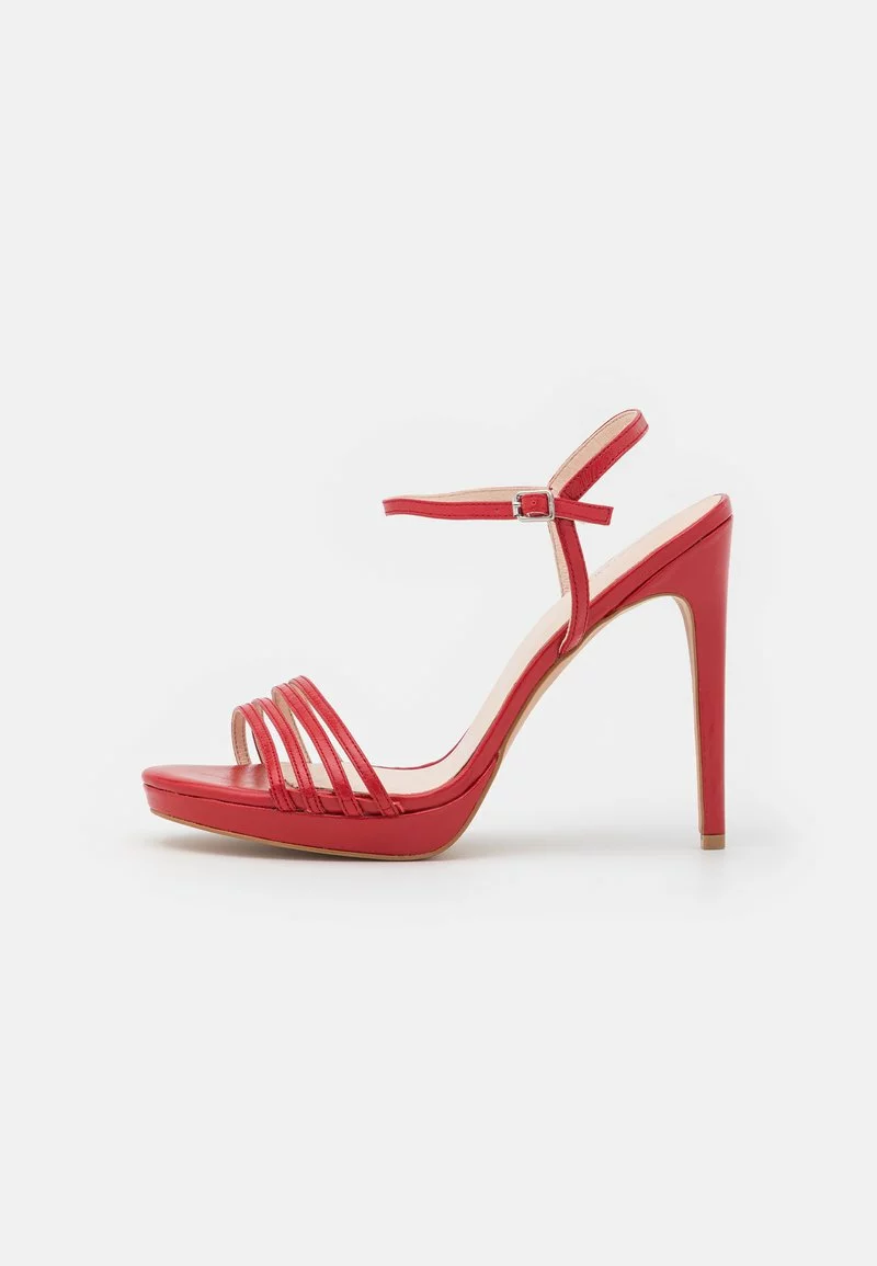 Even&Odd Damen LEATHER - High Heel Sandalette - Red 3 Even&Odd Damen LEATHER - High Heel Sandalette - Red