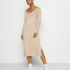 Even&Odd Damen KNIT MAXI V NECK DRESS WITH SLIT - Strickkleid - Camel -Even Und Odd Verkäufe 44e47ae9cdb14fe8b7d3df6ca1fdb1b9