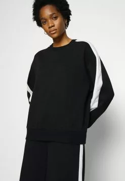 Even&Odd Damen OVERSIZED SWEATSHIRT WITH STRIPE - Sweatshirt - Black -Even Und Odd Verkäufe 455979d41774411c90fa0ce5c54d0e79
