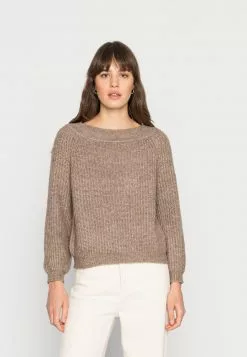 Even&Odd Damen OFF SHOULDER JUMPER - Strickpullover - Mottled Beige
