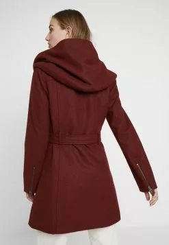 Even&Odd Damen Klassischer Mantel - Bordeaux -Even Und Odd Verkäufe 4b64fbb2c1404cb78a0c8afe30fb844d
