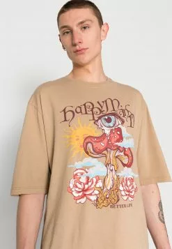 Even&Odd Unisex T-Shirt Print - Brown -Even Und Odd Verkäufe 4f887854dc5f4b32ab60ac693a5125ad