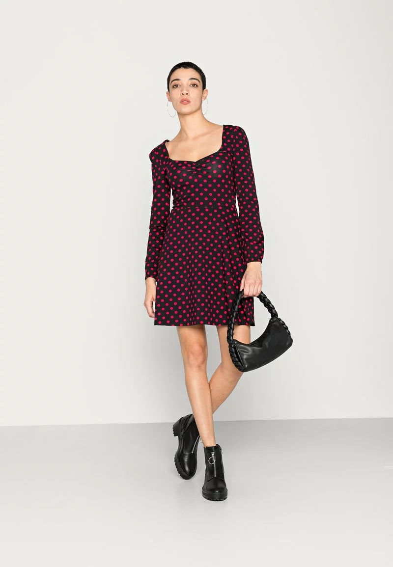 Even&Odd Damen Jerseykleid - Black/red 4 Even&Odd Damen Jerseykleid - Black/red – Bild 2