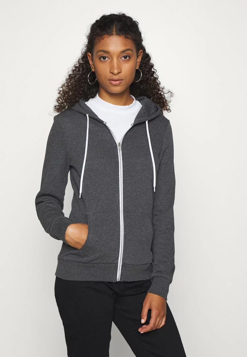 Even&Odd Damen ZIP JACKET - Sweatjacke - Mottled Dark Grey 3 Even&Odd Damen ZIP JACKET - Sweatjacke - Mottled Dark Grey