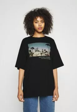 Even&Odd Damen T-Shirt Print - Black