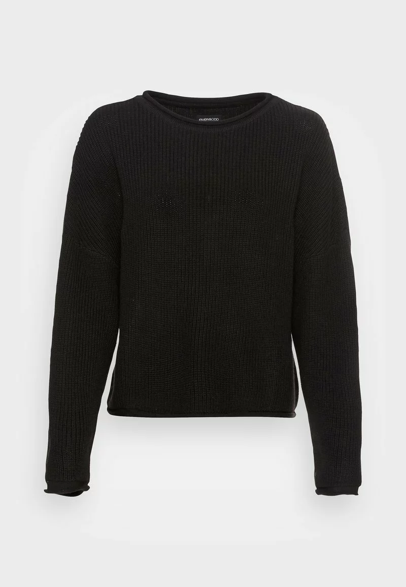 Even&Odd Damen OVERSIZE CROPPED ROLLED EDGE JUMPER - Strickpullover - Black 6 Even&Odd Damen OVERSIZE CROPPED ROLLED EDGE JUMPER - Strickpullover - Black – Bild 4