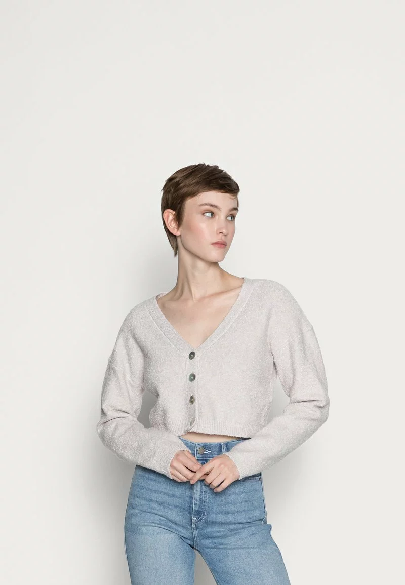 Even&Odd Damen CROPPED STRUCTURED CARDIGAN - Strickjacke - Beige 3 Even&Odd Damen CROPPED STRUCTURED CARDIGAN - Strickjacke - Beige