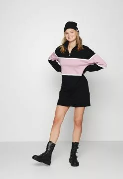 Even&Odd Damen Freizeitkleid - Black/lilac -Even Und Odd Verkäufe 61baa6ebaad84645987d23fd5b352991