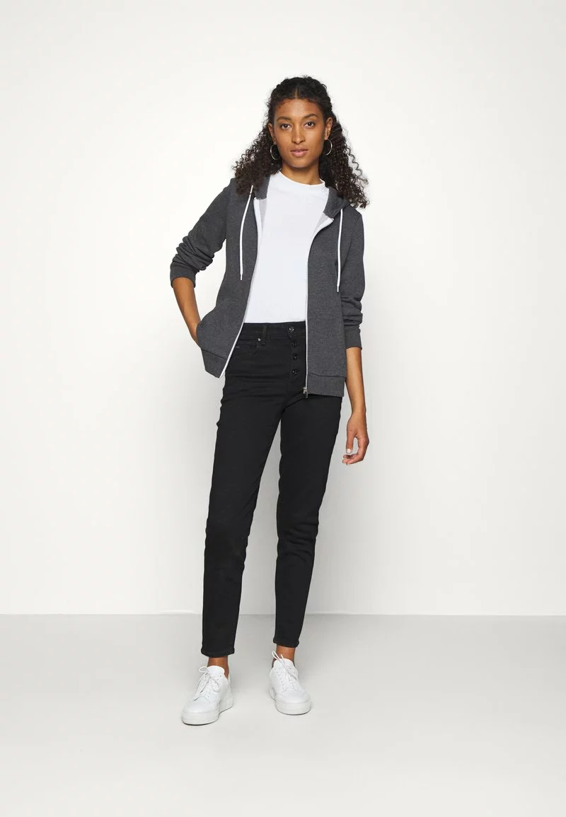 Even&Odd Damen ZIP JACKET - Sweatjacke - Mottled Dark Grey 4 Even&Odd Damen ZIP JACKET - Sweatjacke - Mottled Dark Grey – Bild 2