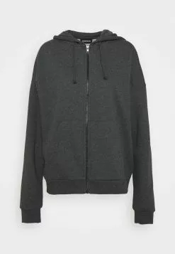 Even&Odd Damen OVERSIZED HOODED ZIP JACKET - Sweatjacke - Mottled Dark Grey -Even Und Odd Verkäufe 62aafb6ee643432bb1906e856458112a