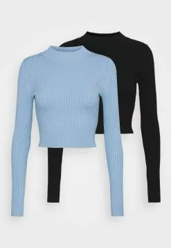 Even&Odd Damen 2 PACK - Strickpullover - Black/light Blue -Even Und Odd Verkäufe 638e978a1b9045a7b0f6de79c4ac935b