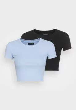 Even&Odd Damen 2PACK - T-Shirt Basic - Black/light Blue -Even Und Odd Verkäufe 644b19158b7541cca0658b6d005574f1