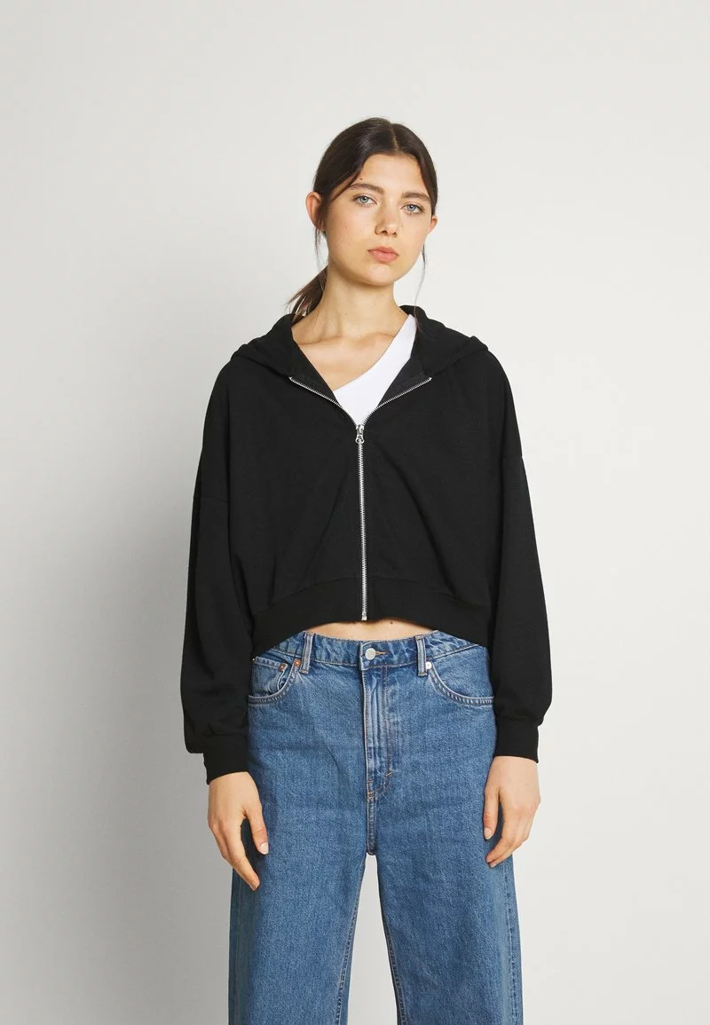 Even&Odd Damen Ribbed Zip Though Hooded Sweat Jacket - Sweatjacke - Black 3 Even&Odd Damen Ribbed Zip Though Hooded Sweat Jacket - Sweatjacke - Black