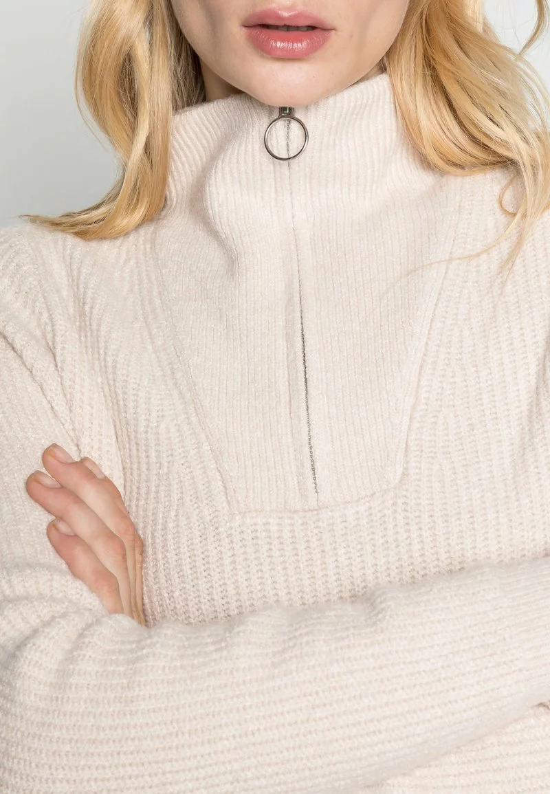 Even&Odd HALF ZIP JUMPER - Strickpullover - Beige | Damen 7 Even&Odd HALF ZIP JUMPER - Strickpullover - Beige | Damen – Bild 5