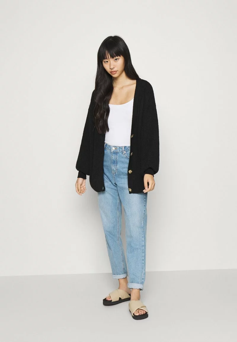 Even&Odd Damen MID LENGTH BUTTON DOWN - Strickjacke - Black 4 Even&Odd Damen MID LENGTH BUTTON DOWN - Strickjacke - Black – Bild 2