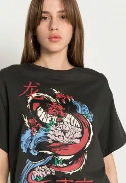 Even&Odd Damen T-Shirt Print - Anthracite -Even Und Odd Verkäufe 6a0b9a03f20a4c8da4104fa9b0f327e9