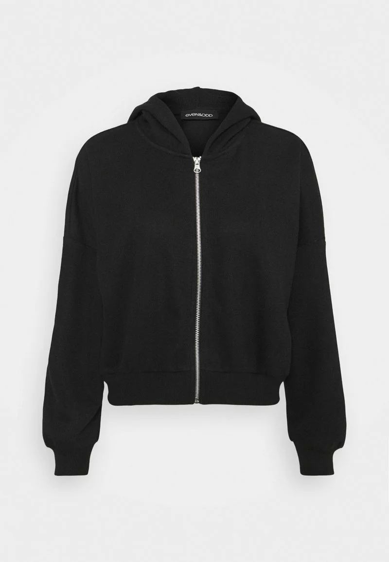 Even&Odd Damen Ribbed Zip Though Hooded Sweat Jacket - Sweatjacke - Black 6 Even&Odd Damen Ribbed Zip Though Hooded Sweat Jacket - Sweatjacke - Black – Bild 4