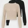 Even&Odd Damen 2 PACK - Strickpullover - Black/beige -Even Und Odd Verkäufe 6f278a42541c4017bc13d8917bc79a7e
