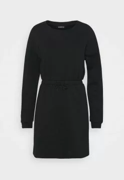 Even&Odd Damen Sweat Mini Drawstring Waist Dress - Freizeitkleid - Black -Even Und Odd Verkäufe 727d02700e234cab98733c412f301d25