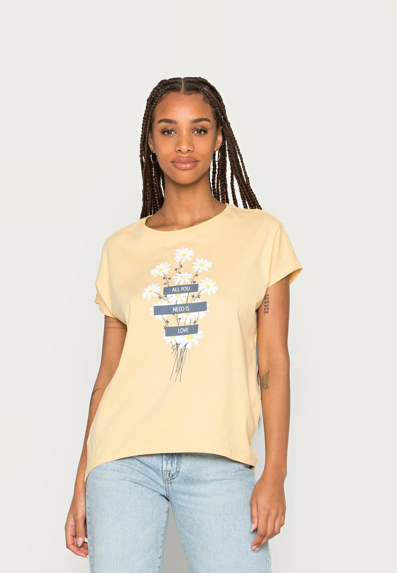 Even&Odd Damen T-Shirt Print - Yellow 3 Even&Odd Damen T-Shirt Print - Yellow