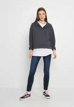 Even&Odd Damen OVERSIZED POPPER HIGH NECK - Sweatshirt - Grey -Even Und Odd Verkäufe 765fbb5bdb1c495ba2d39bdd4eedcfcd
