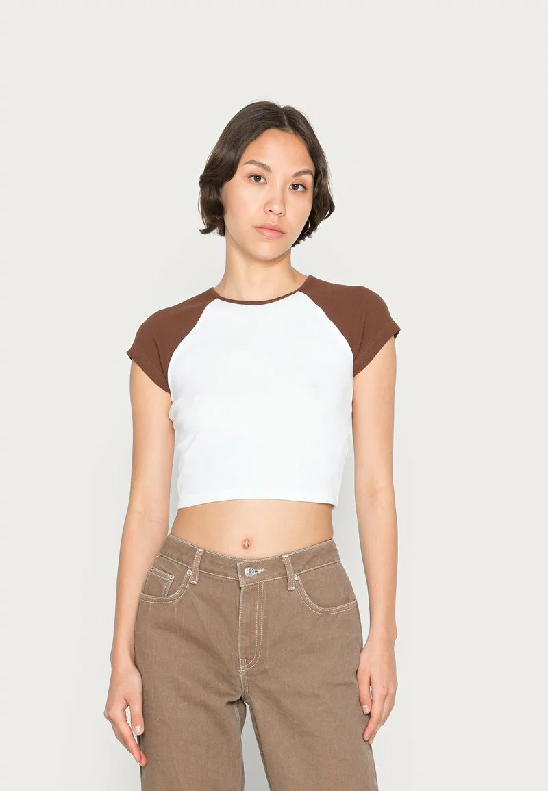 Even&Odd T-Shirt Basic - White Brown | Damen 3 Even&Odd T-Shirt Basic - White Brown | Damen