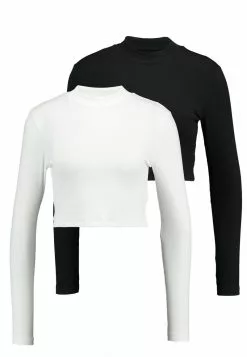 Even&Odd Damen 2 PACK - Langarmshirt - White/black