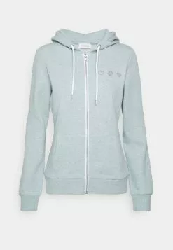 Even&Odd Damen Sweatjacke - Mottled Light Green